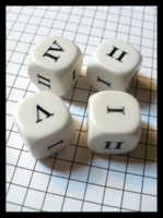 Dice : Dice - 6D - Roman Numeral Dice White with Black Numerals